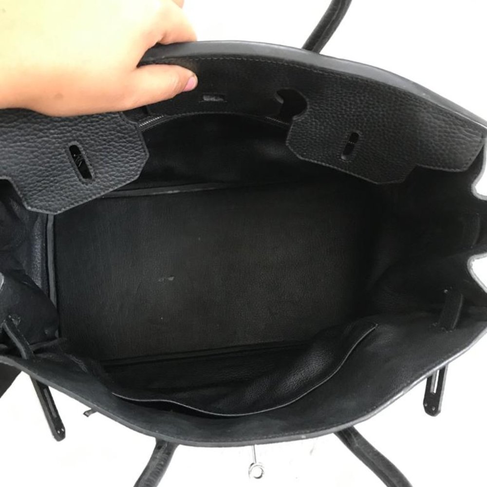Hermes Birkin Handbag Noir Clemence with Palladium Hardware 35 Black - Picture 7 of 11